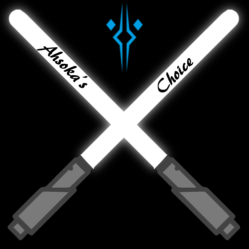 crossed light sabers and ahsoka logo